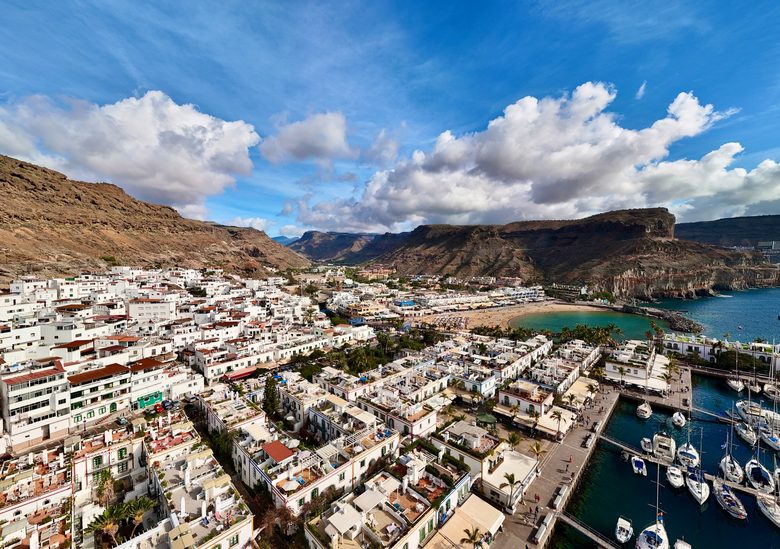 Puerto de Mogán aus der Luft, Gran Canaria